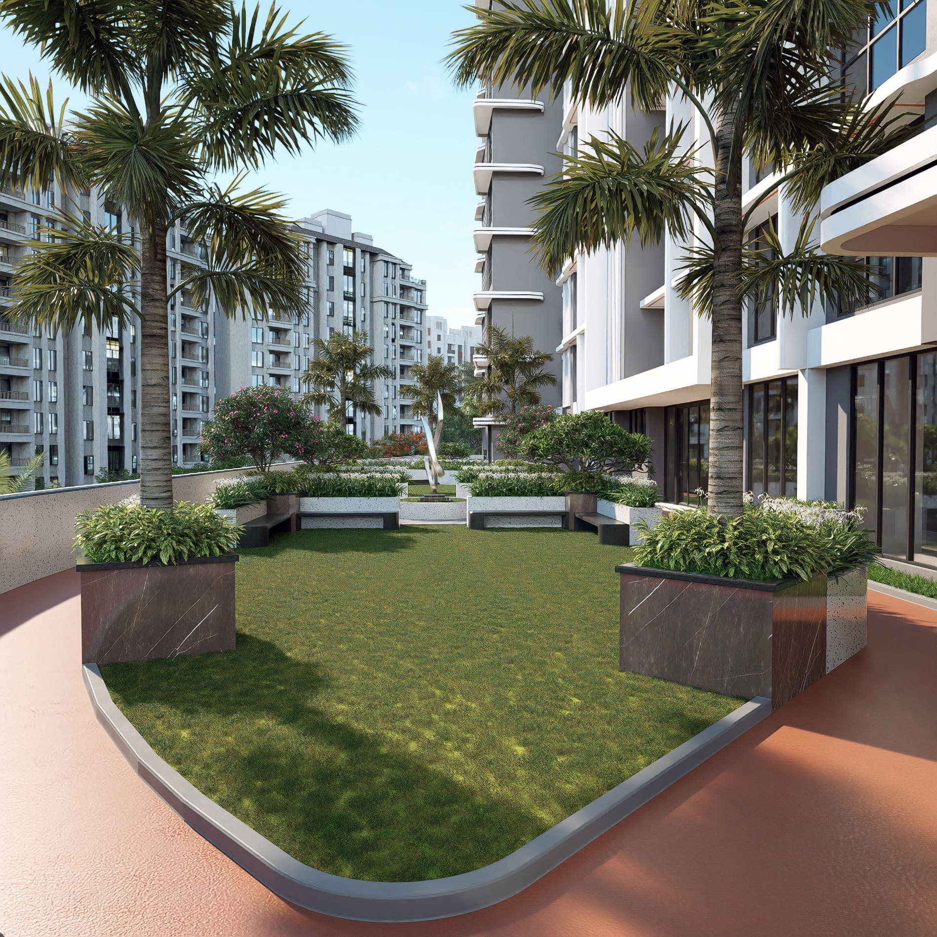 Gathering space with seating area at Shree Nidhi Heaven