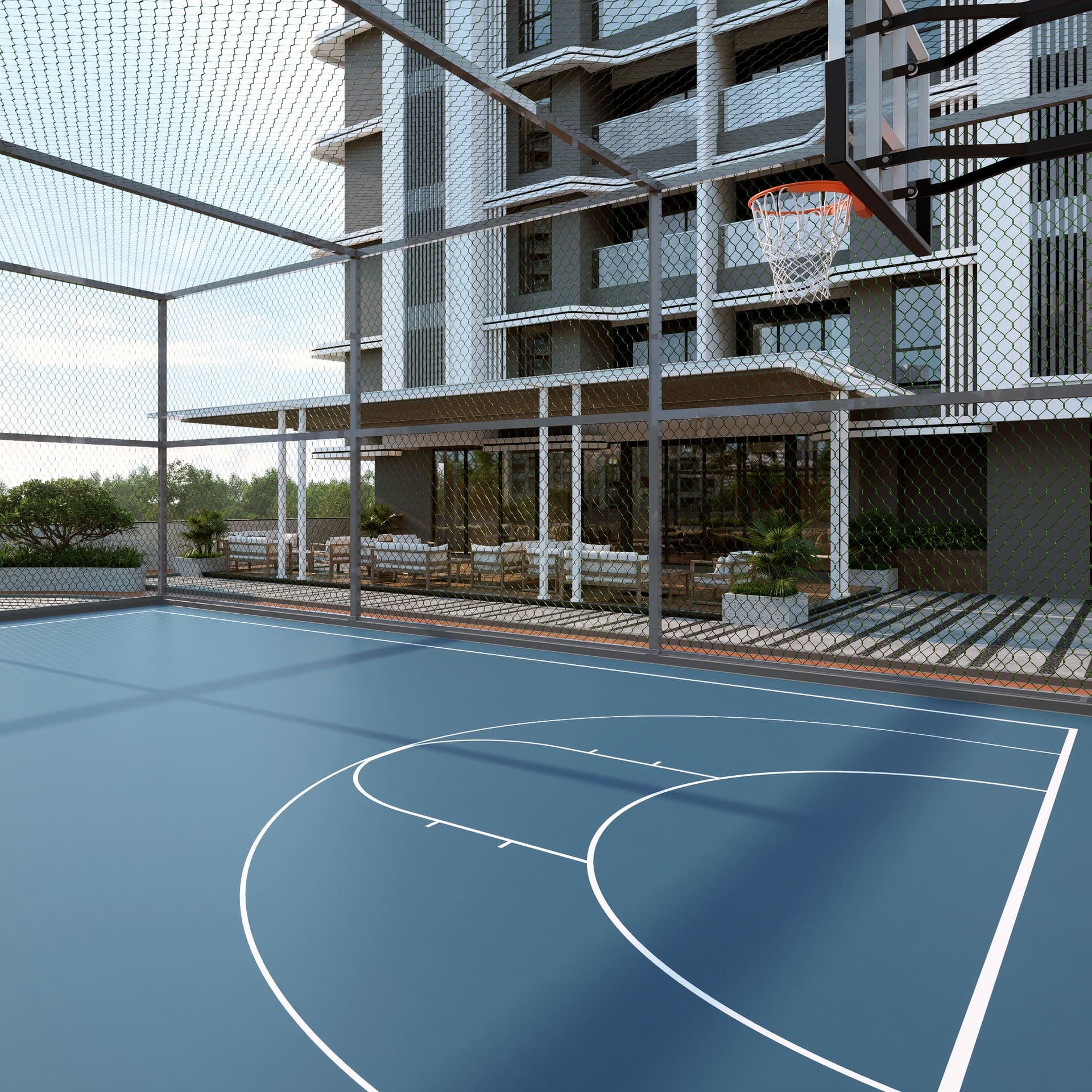 Multipurpose sports court at Shree Nidhi Heaven