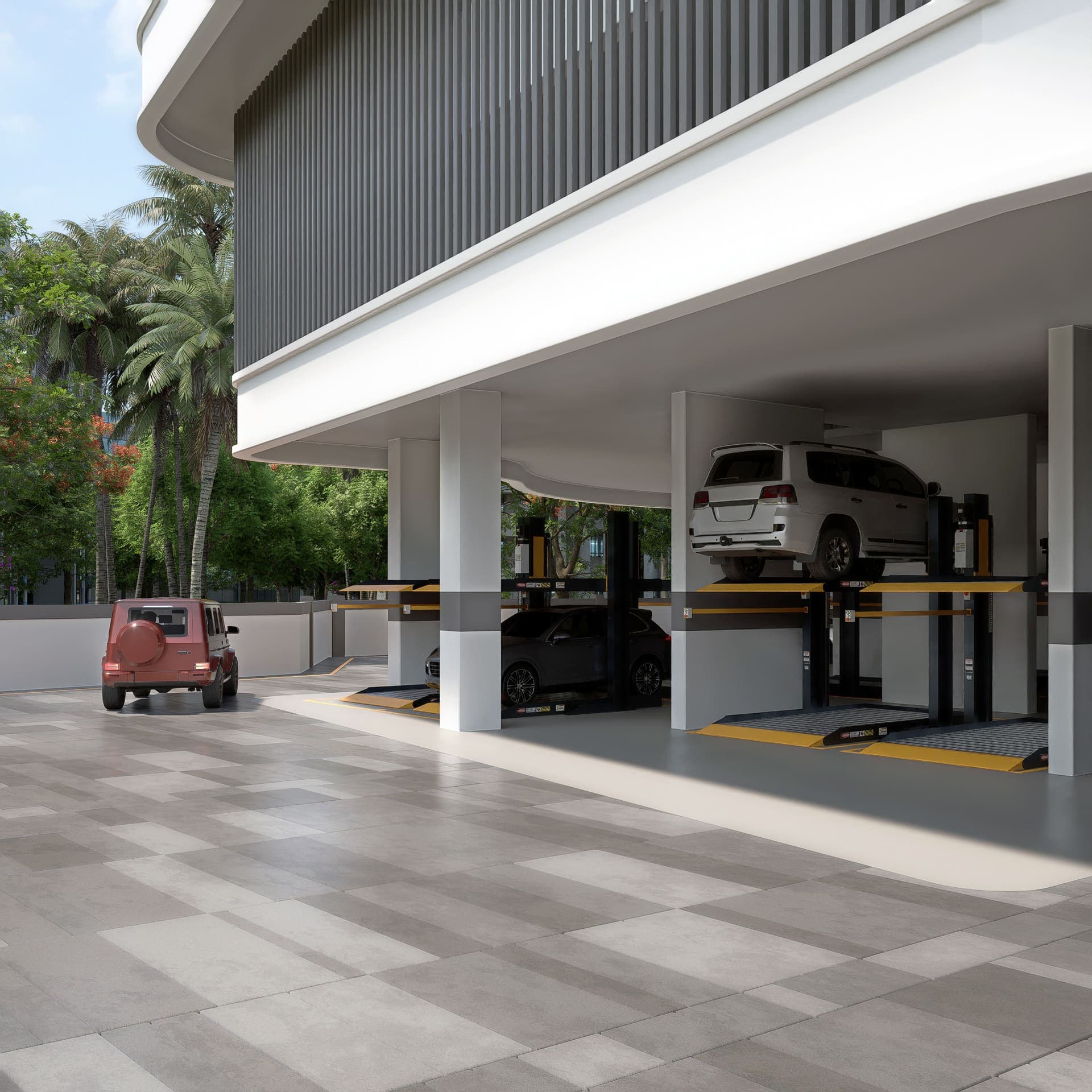 Stack parking at Shree Nidhi Heaven