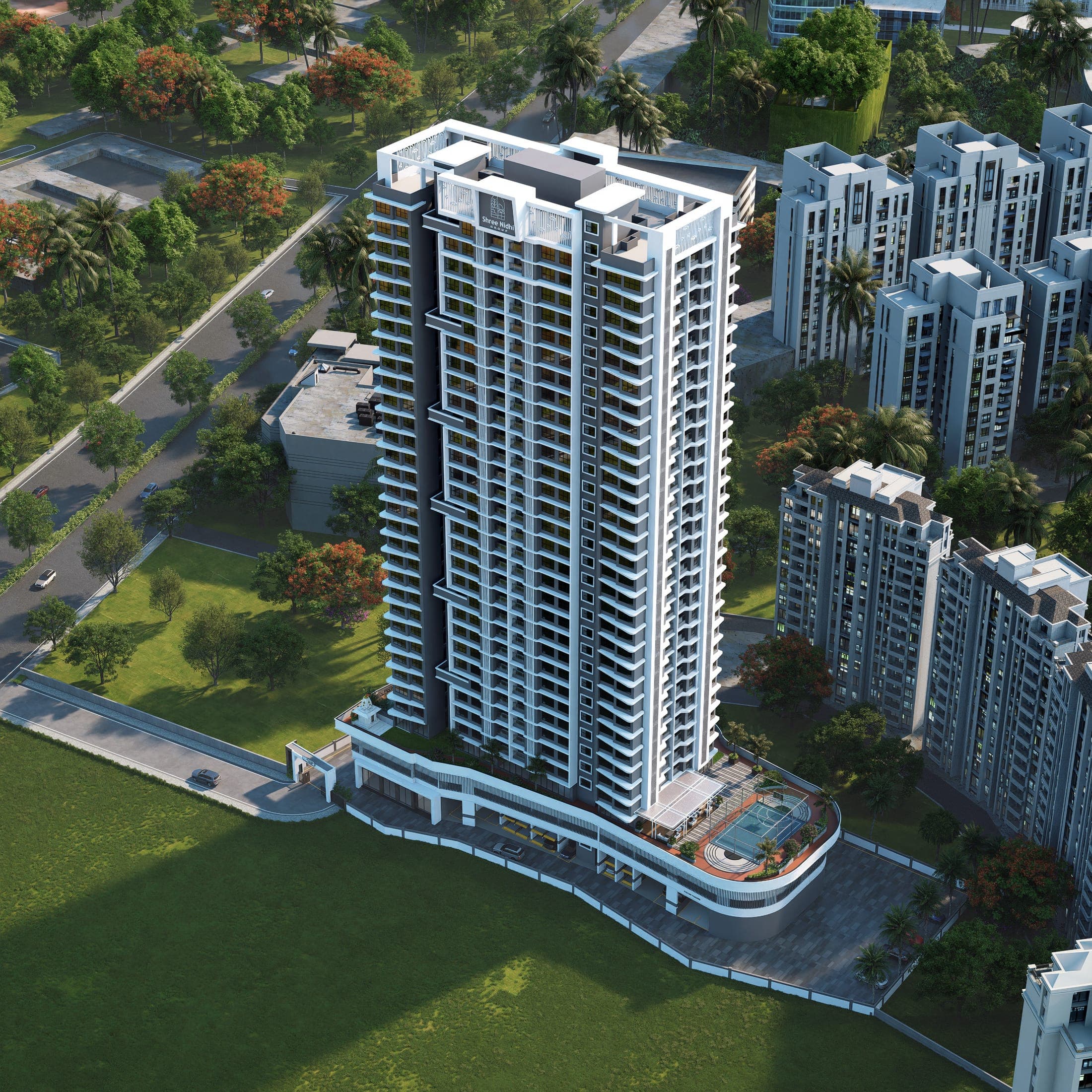 Shree Nidhi Heaven — aerial exterior view